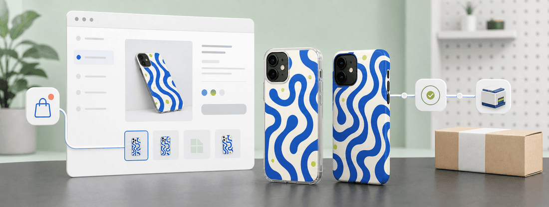 Shopify print-on-demand phone case store setup and fulfillment workflow