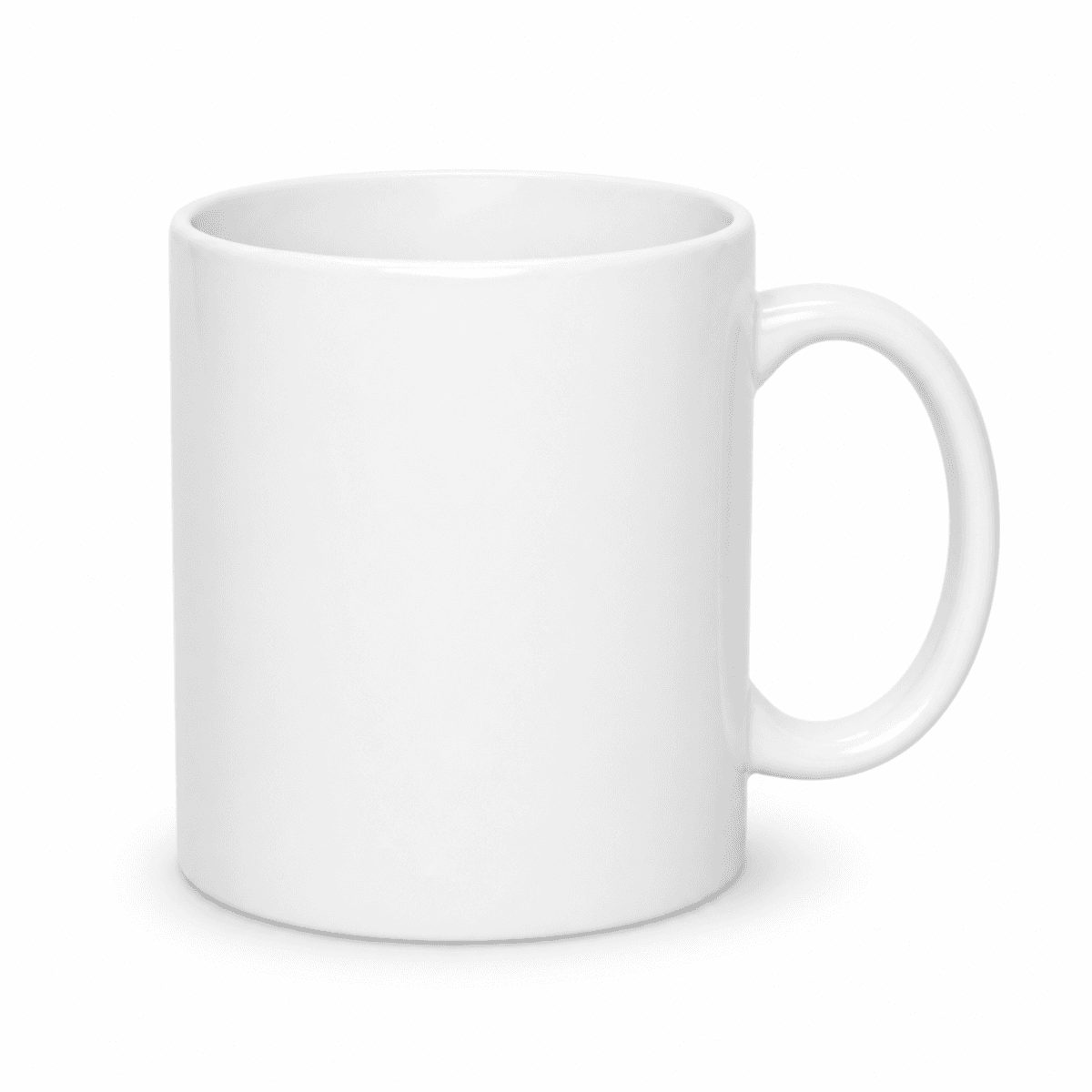 Blank white ceramic mug ready for custom printing