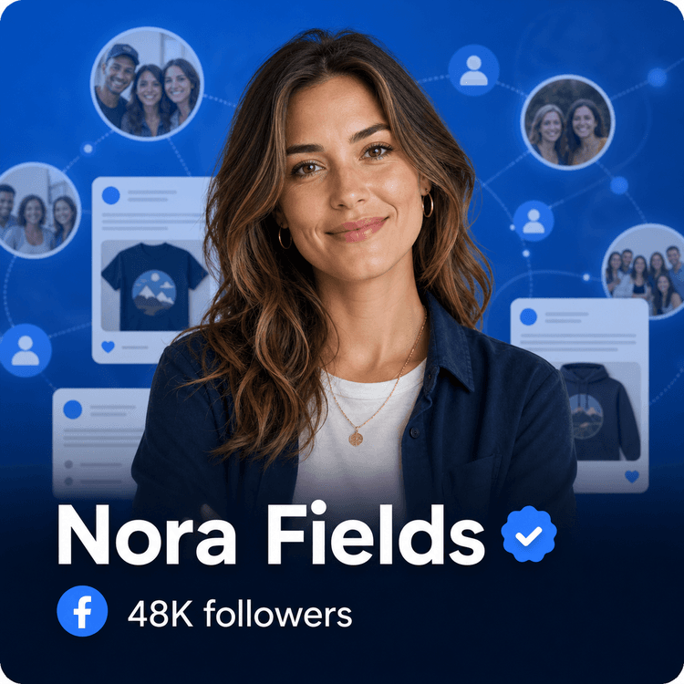 Facebook community creator card for group merchandise