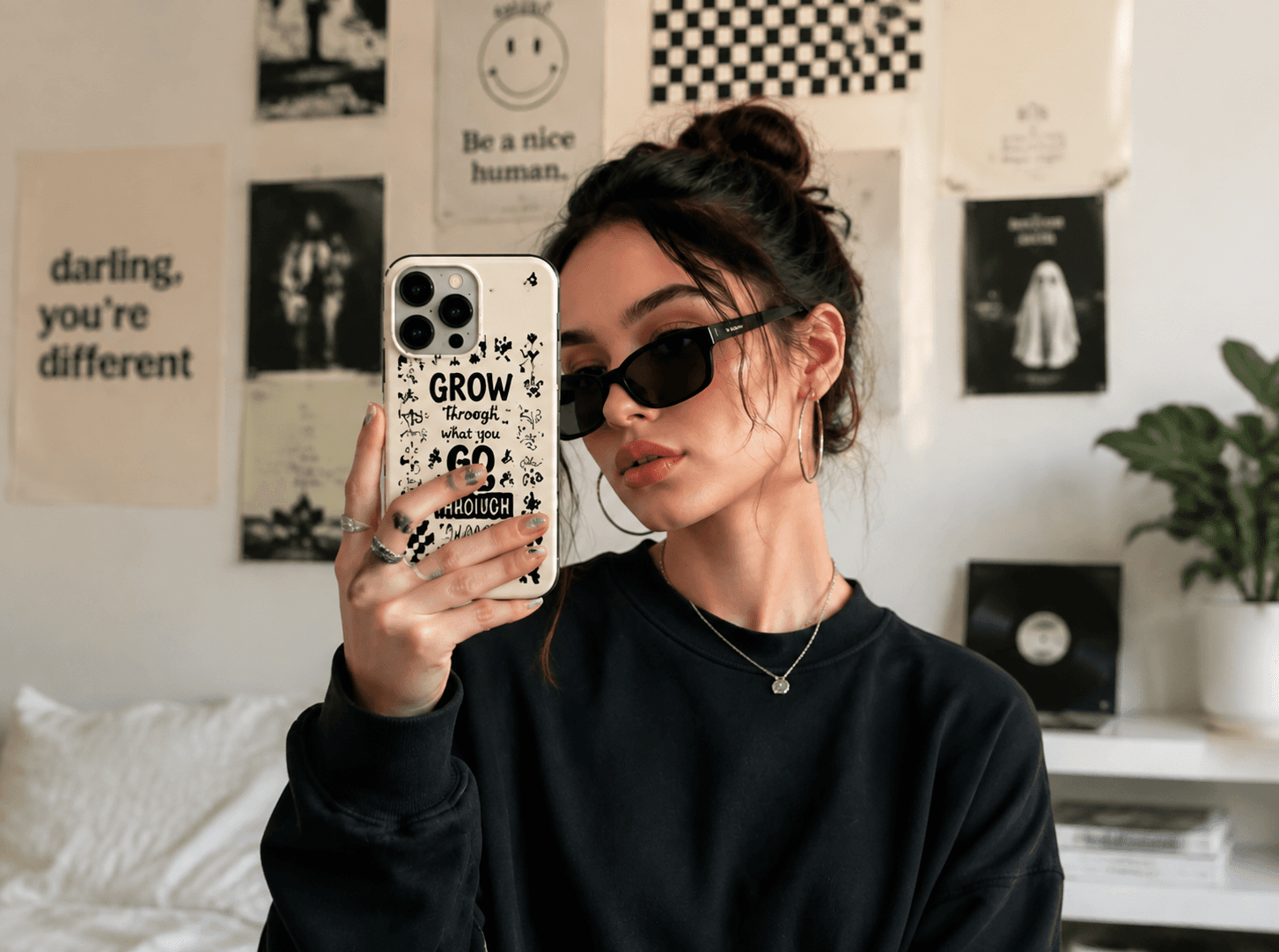 Creator showing a custom phone case