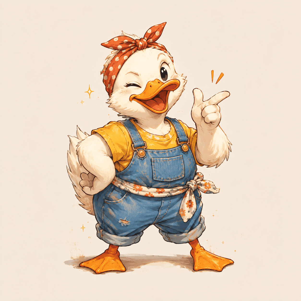 Illustrated duck creator artwork concept